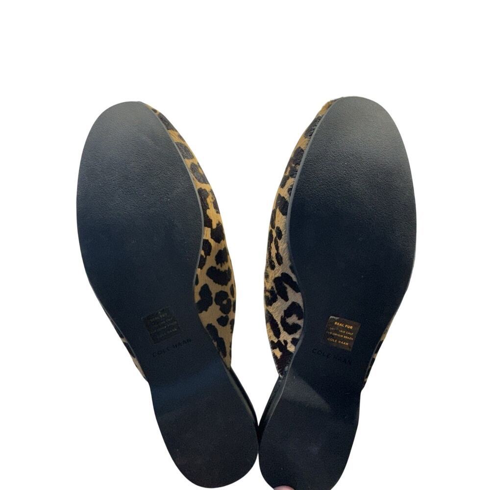 Cole Haan Women's 7.5 Piper Leopard Print Calf Hair Mules Elegant Wedding Guest - Picture 6 of 12
